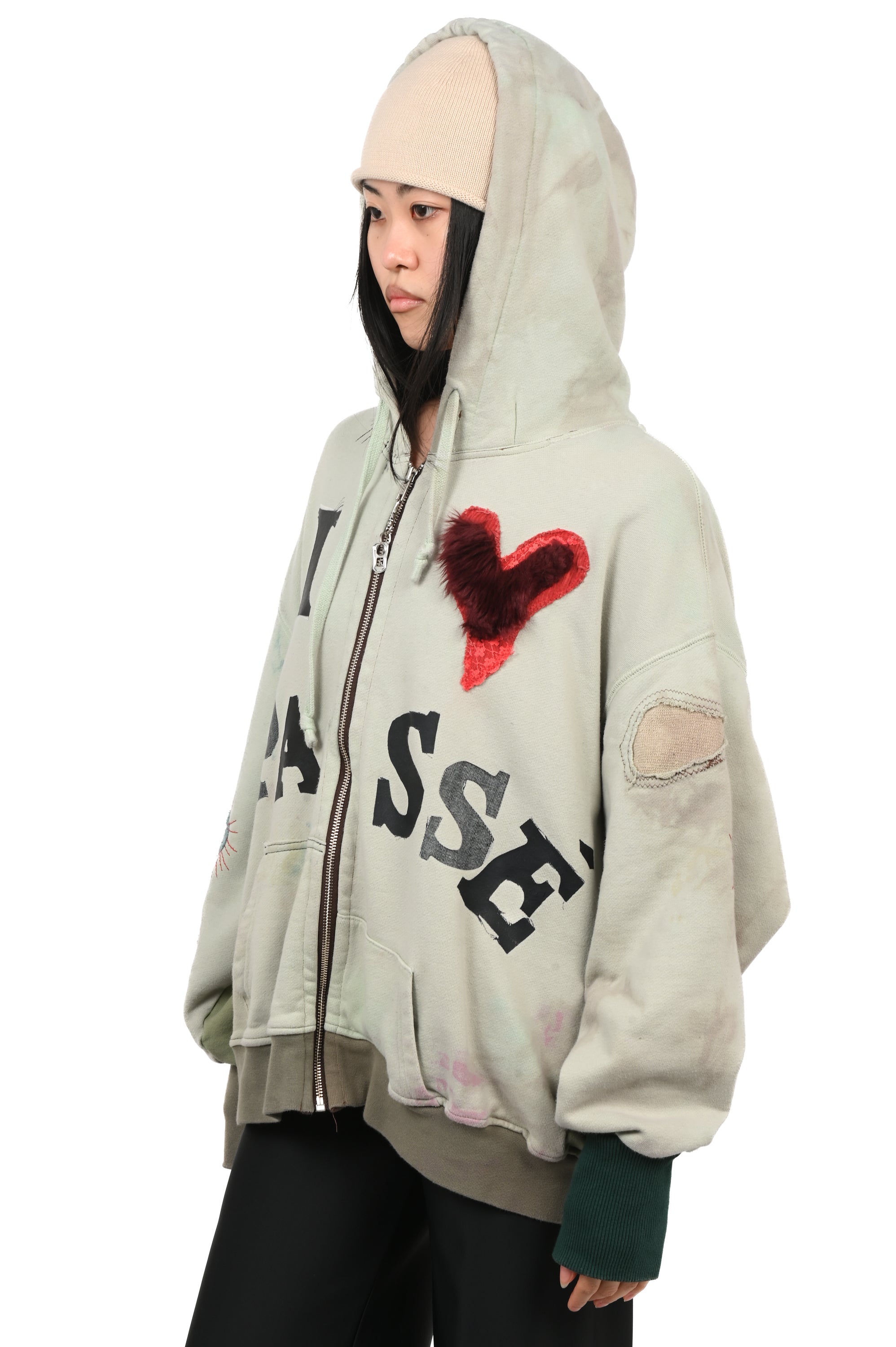 Pocket Money - I <3 Passé Hoodie - Light Dusty Green
