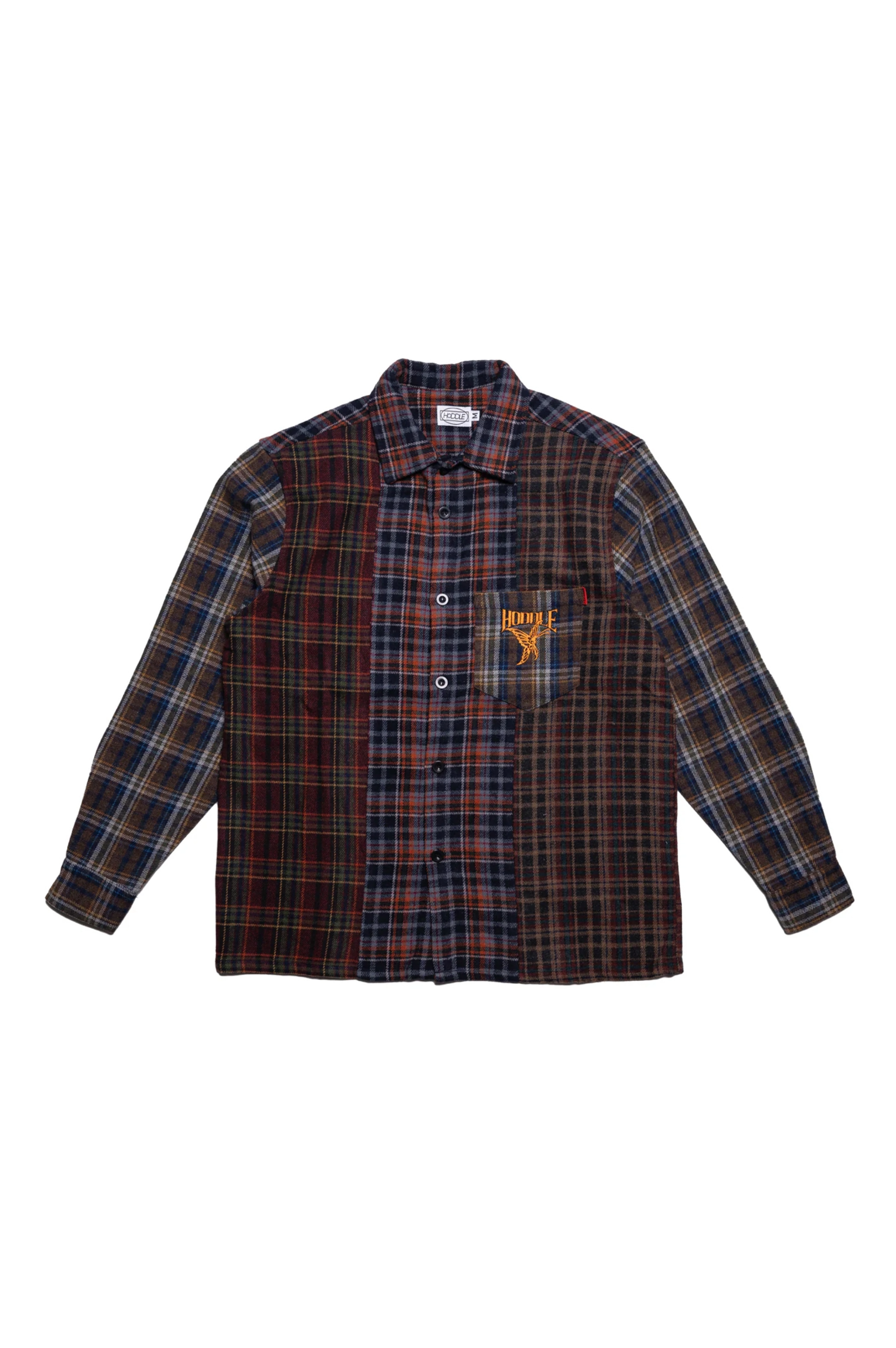 Hoddle - Polyura Patchwork Flannel Long Sleeve Shirt - Multi