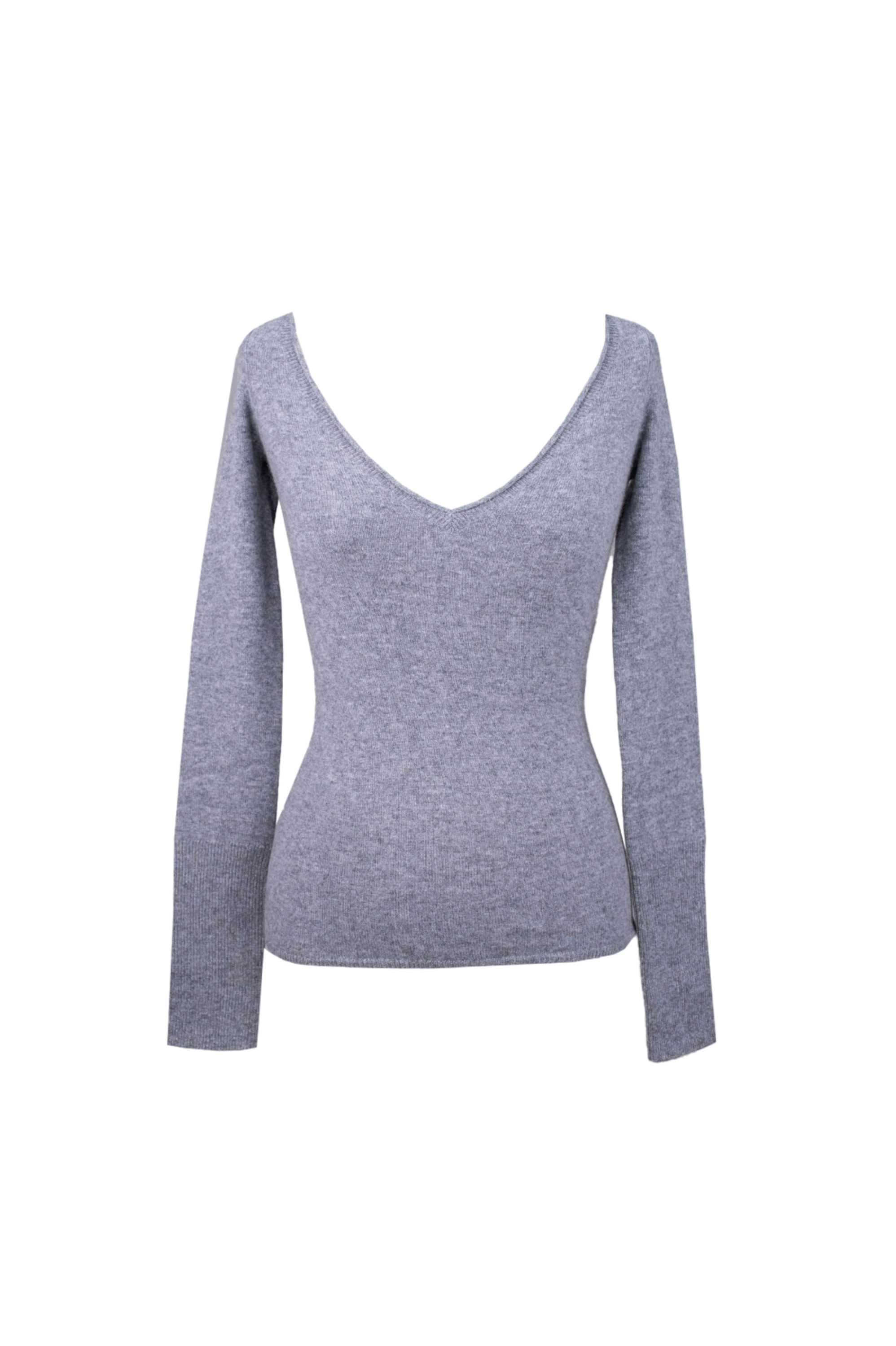 Be Right Back - Retired Cheerleader V-Neck Knit - Mid Grey