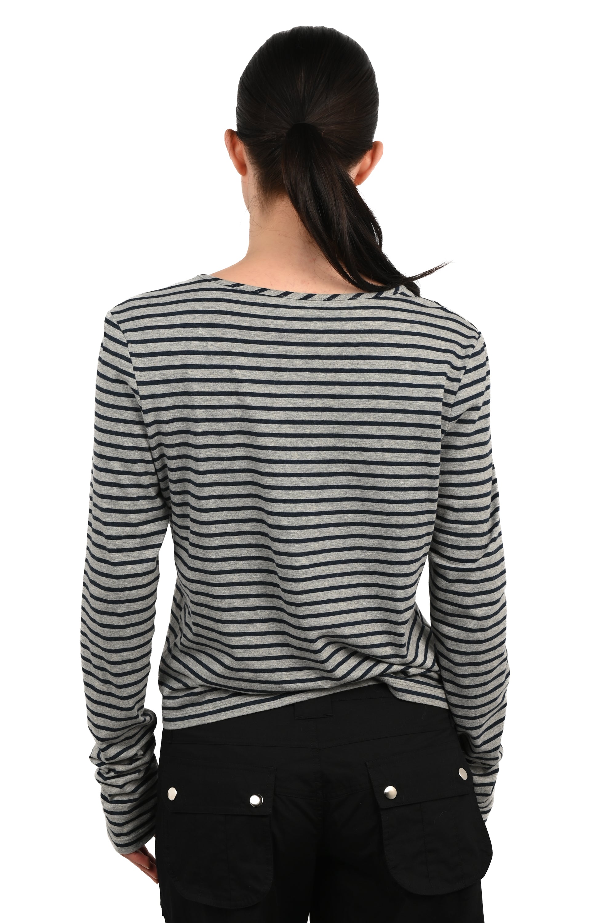 Sabi The Label - Striped Long Sleeve - Navy Grey