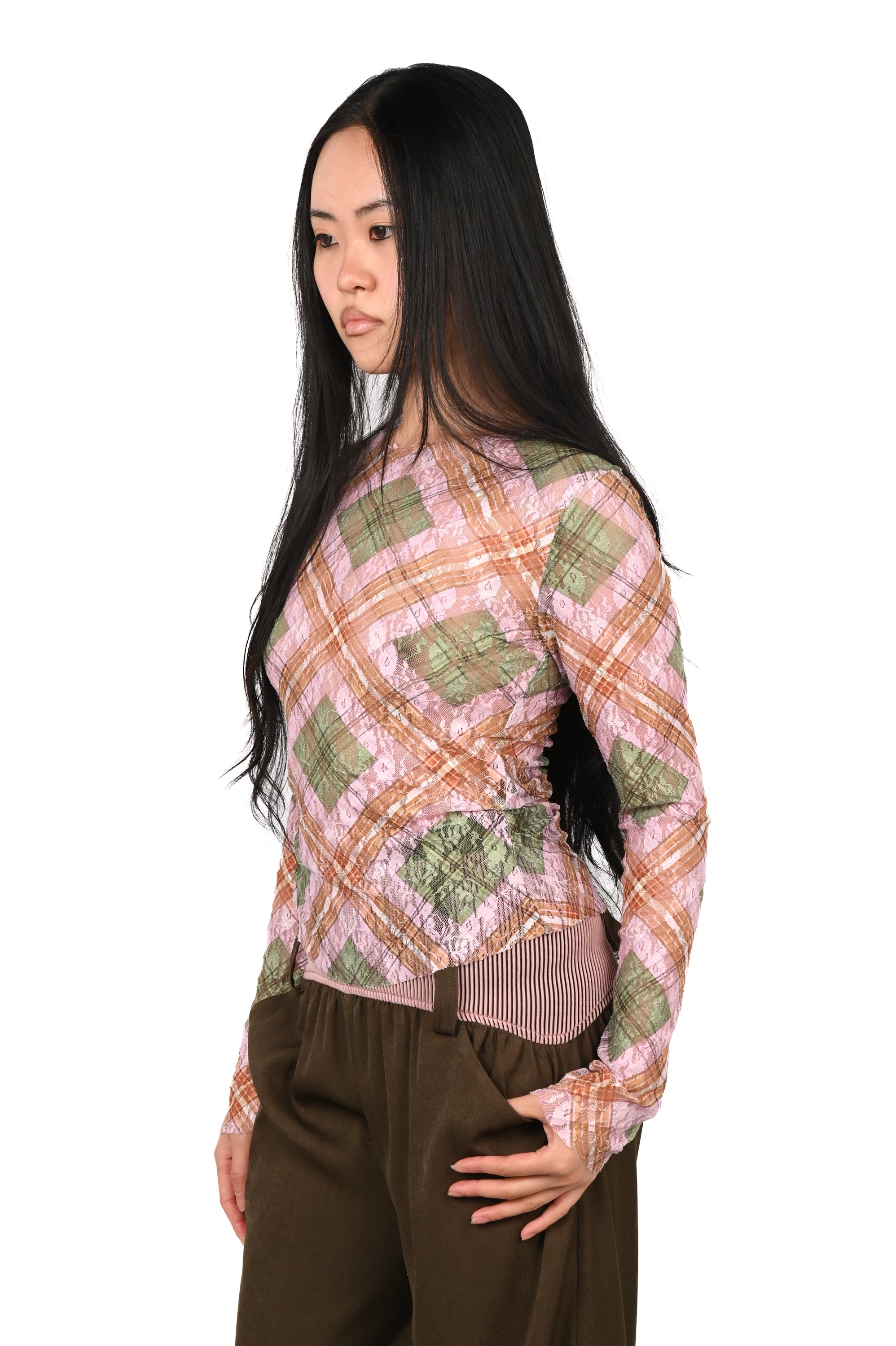 Taottao - Lace Long Sleeve - Hakuto Tartan