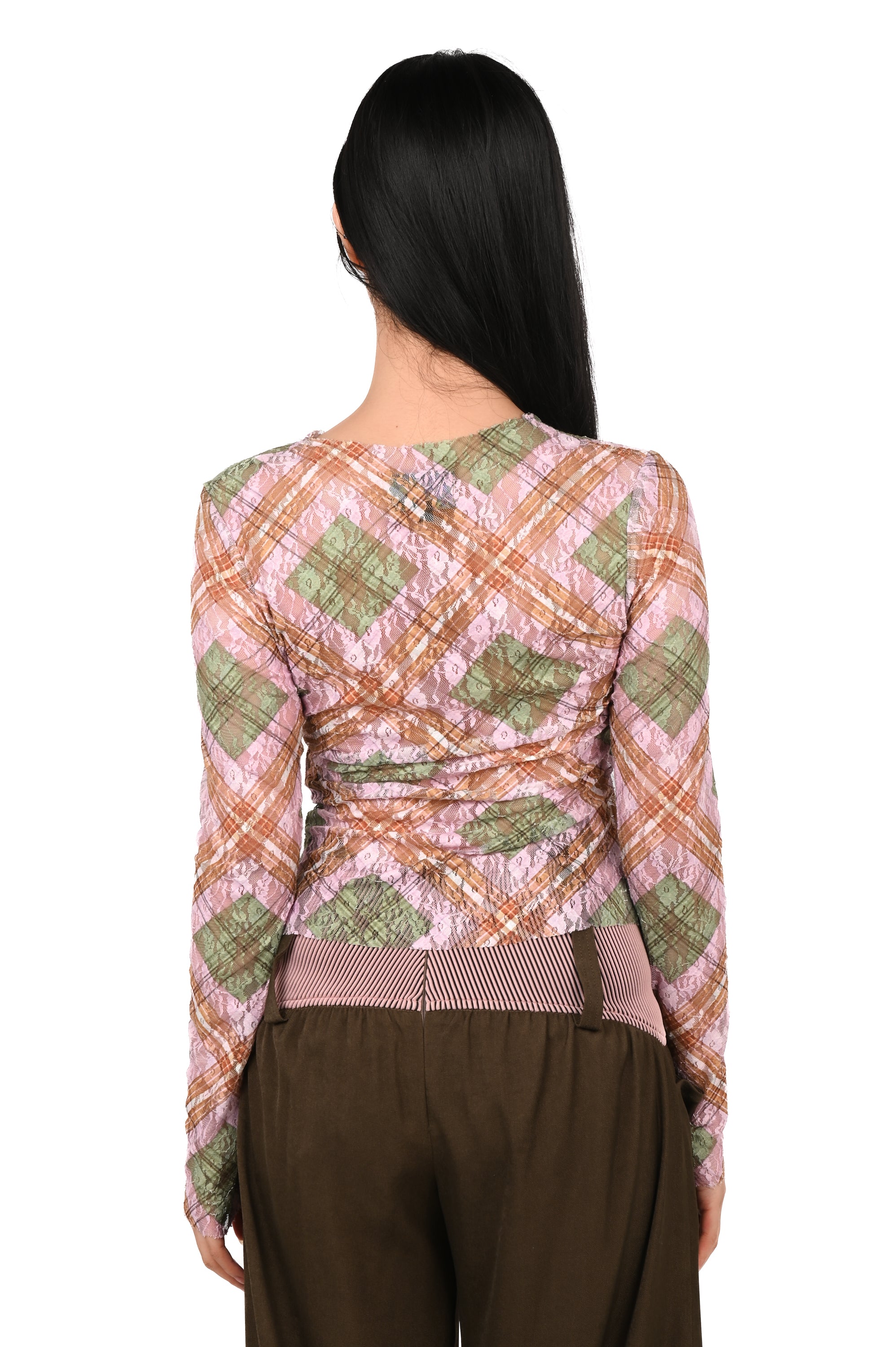 Taottao - Lace Long Sleeve - Hakuto Tartan