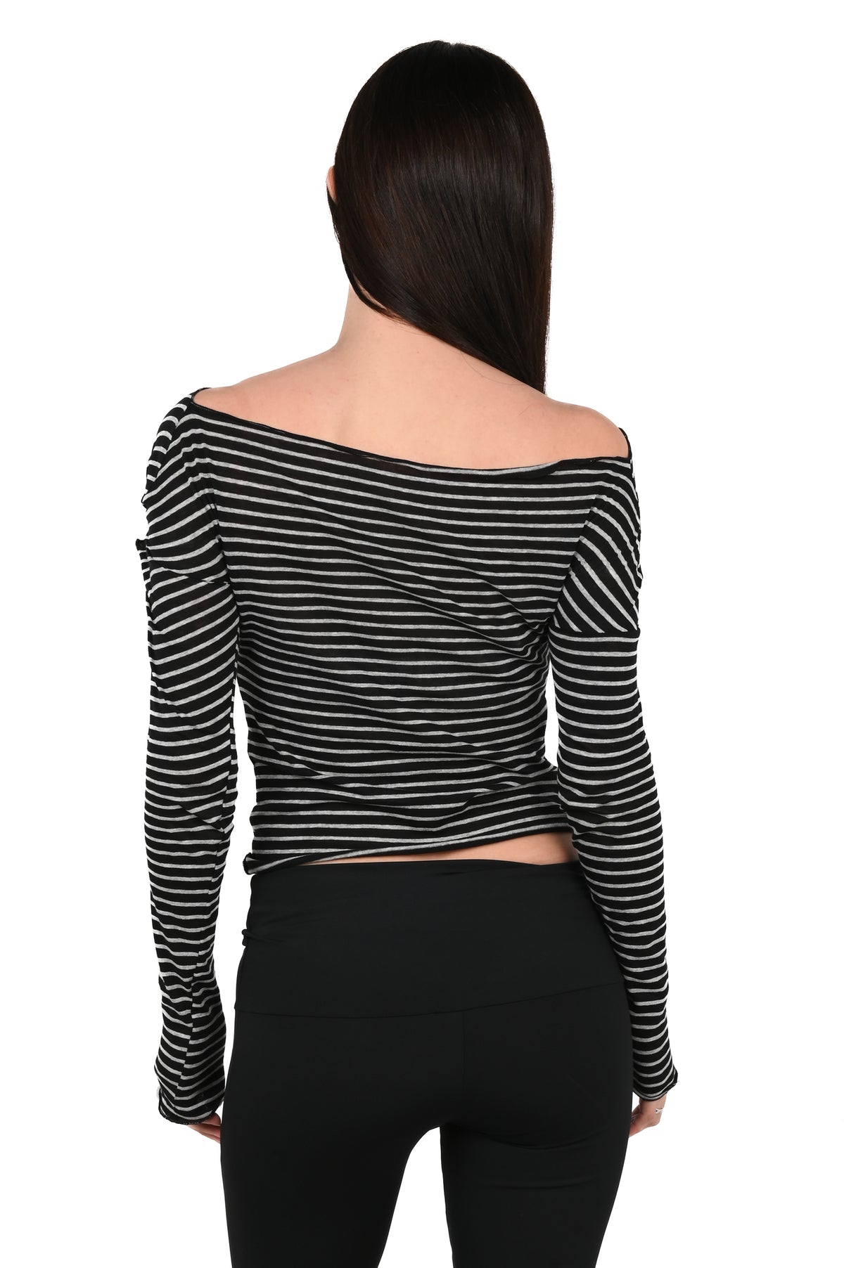 Hydra Opia - Twisted Long Sleeve - B&W Stripe