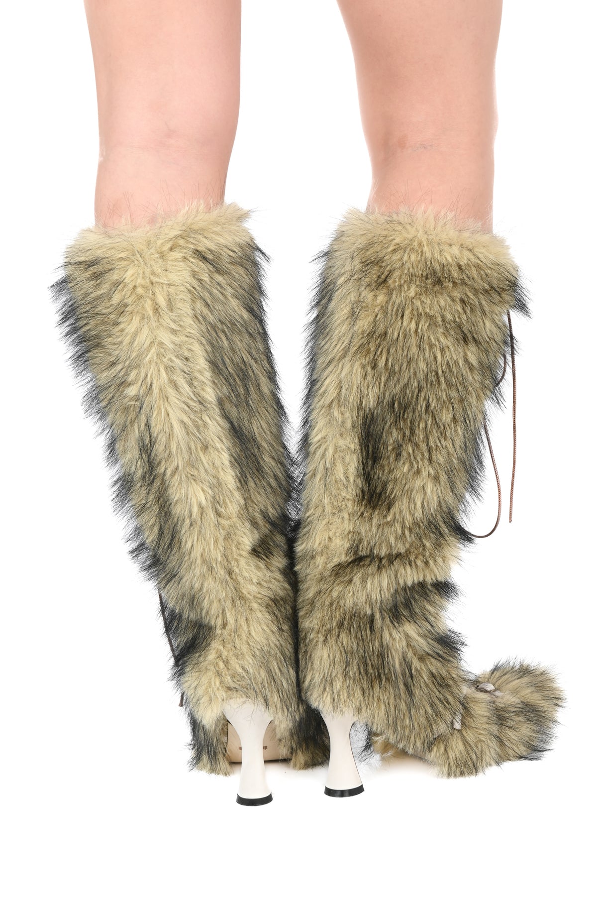 Taottao - Catepillar Faux Fur Boots - Straw Yellow