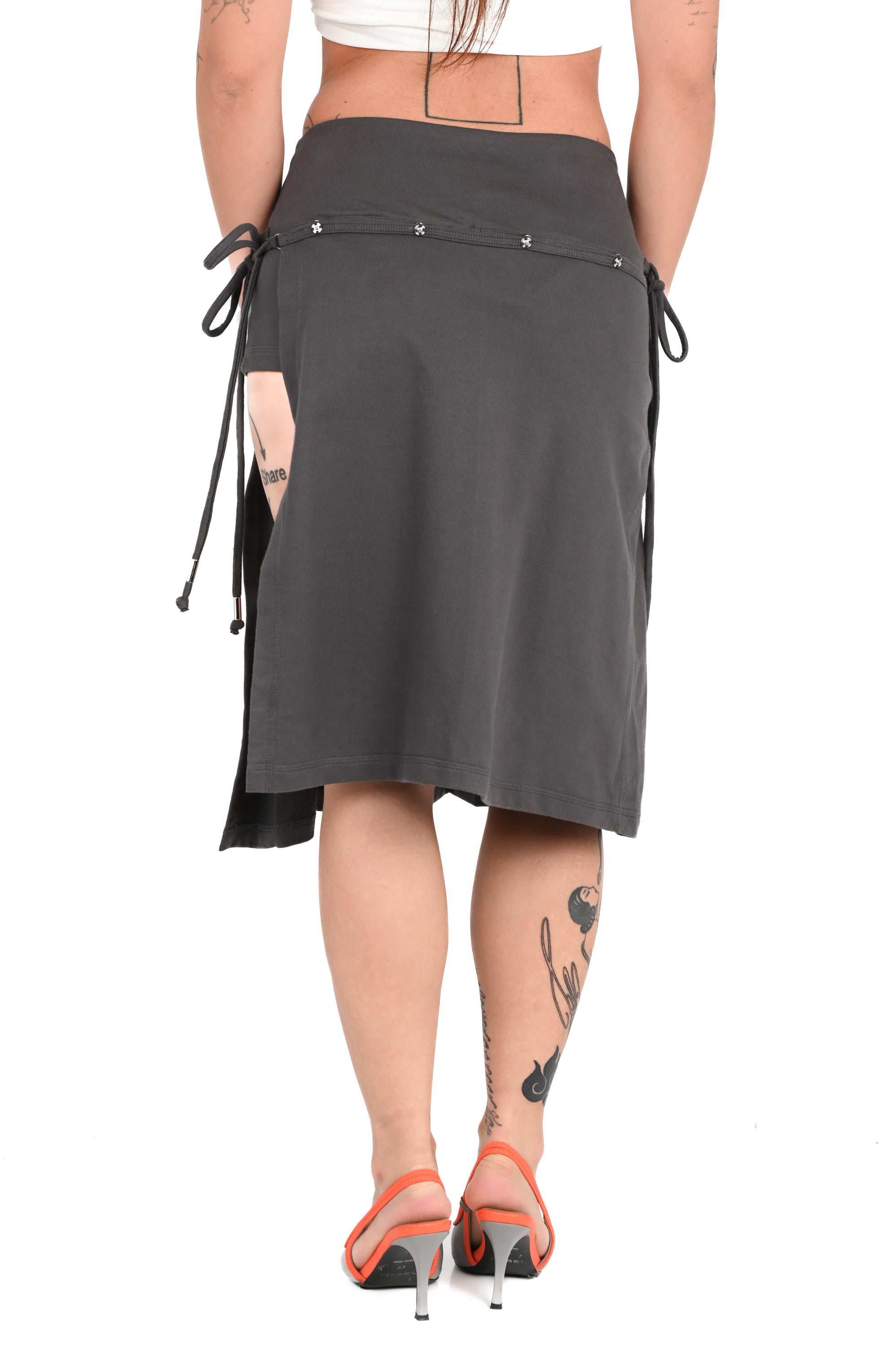 TOILÈ STUDIOS - Layer Midi Skirt + Micro Short - Charcoal