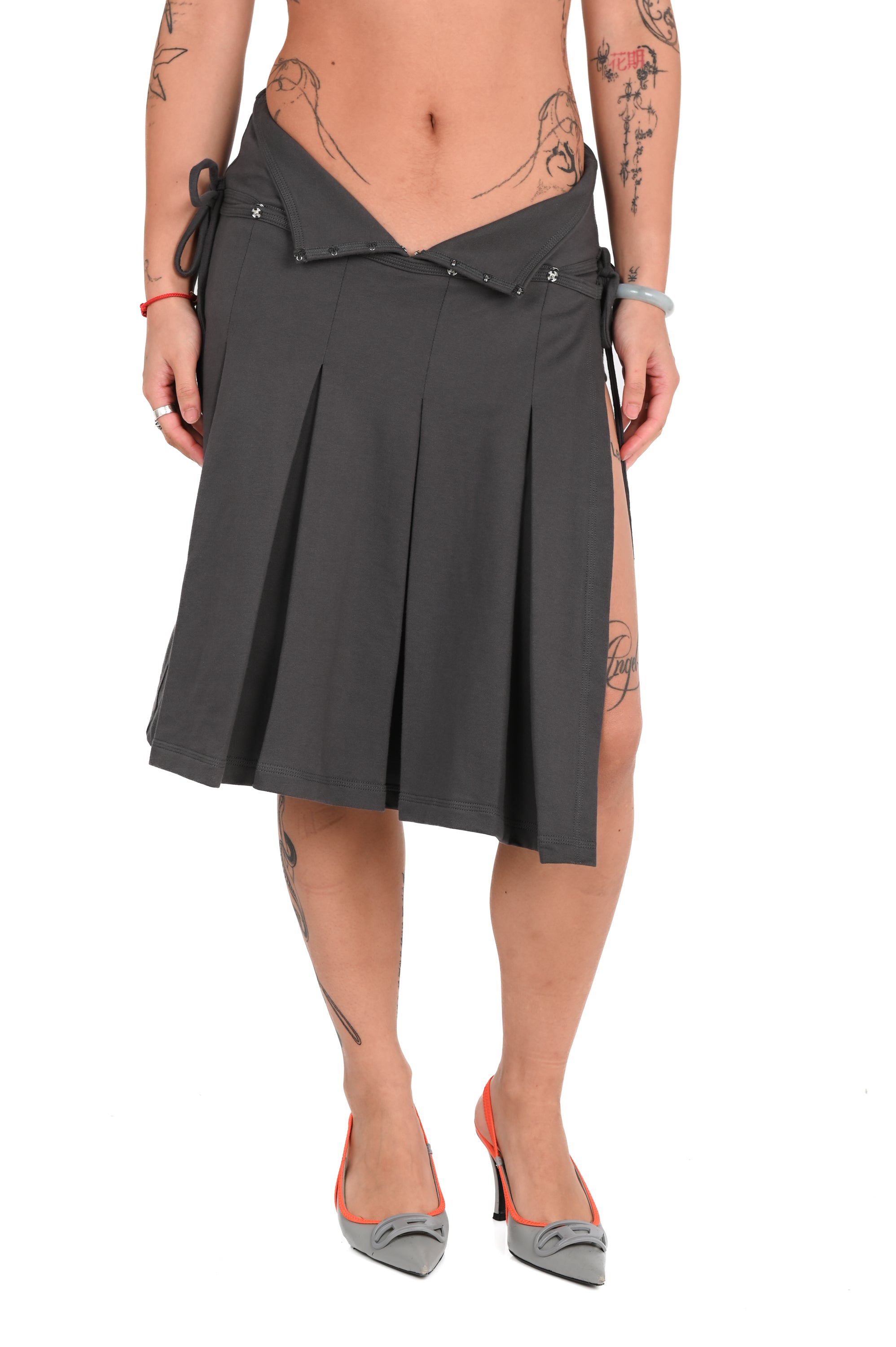 TOILÈ STUDIOS - Layer Midi Skirt + Micro Short - Charcoal