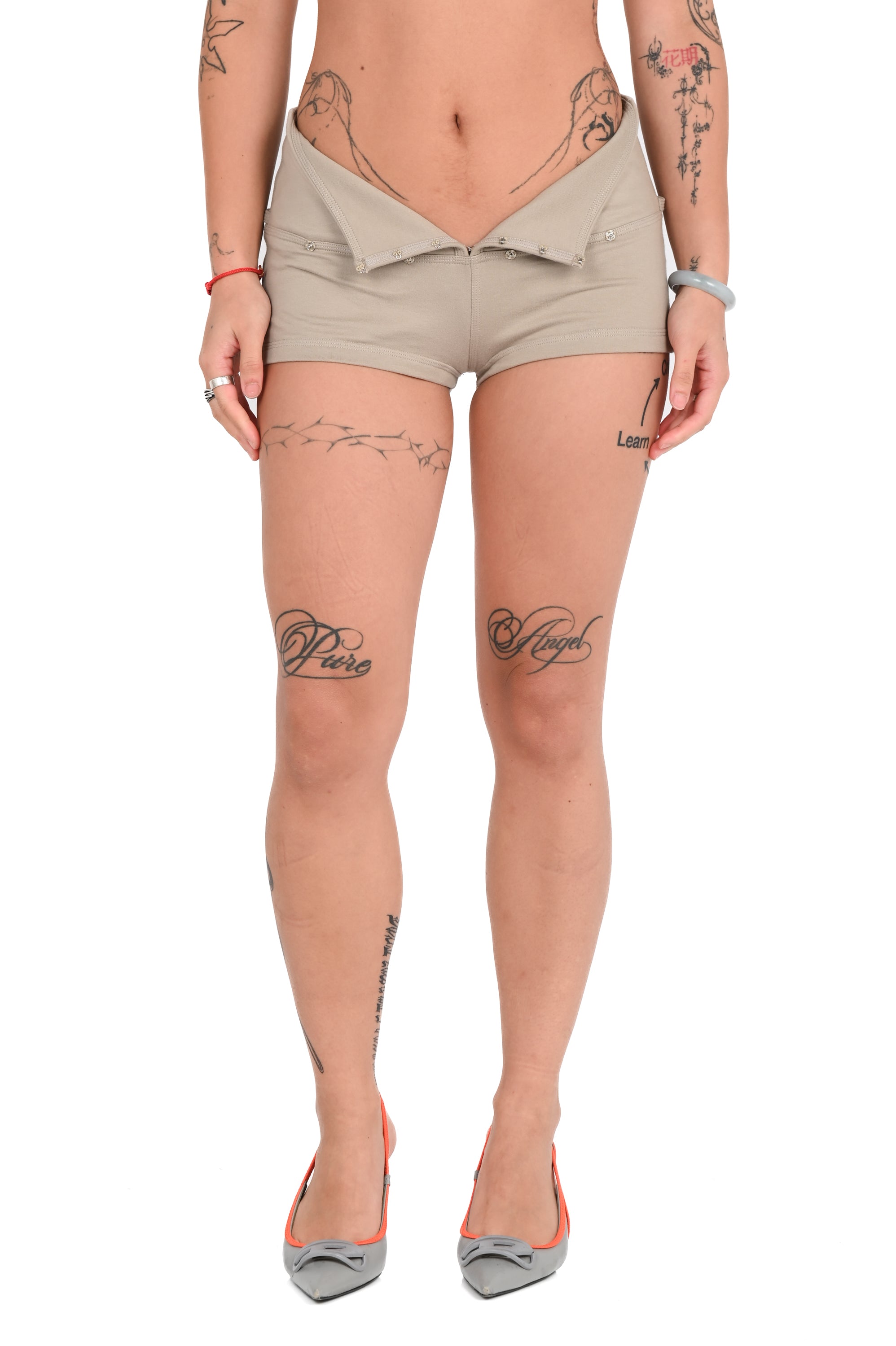 TOILÈ STUDIOS - Layer Mini Skirt + Micro Short - Khaki
