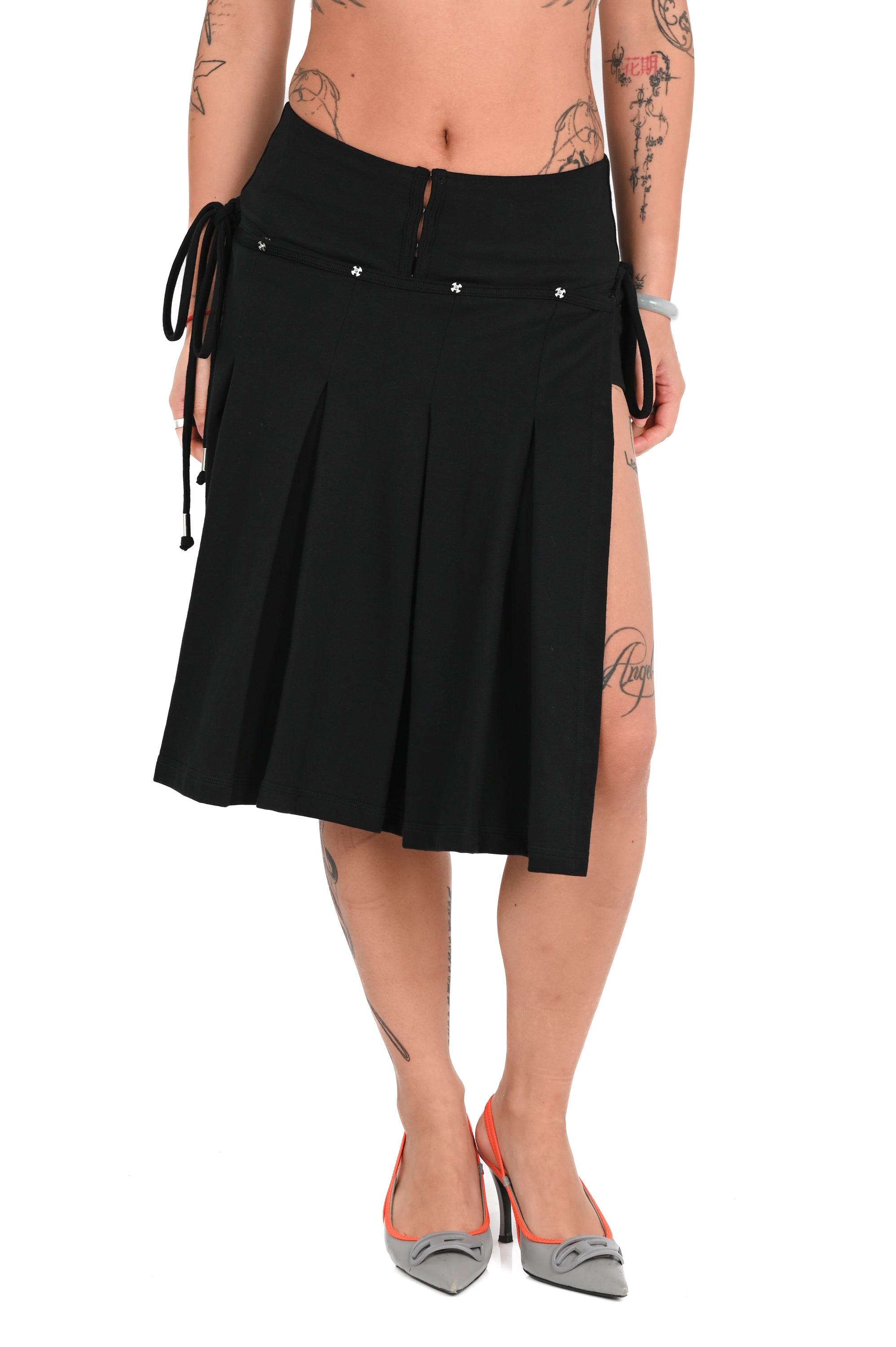 TOILÈ STUDIOS - Layer Midi Skirt + Micro Short - Black