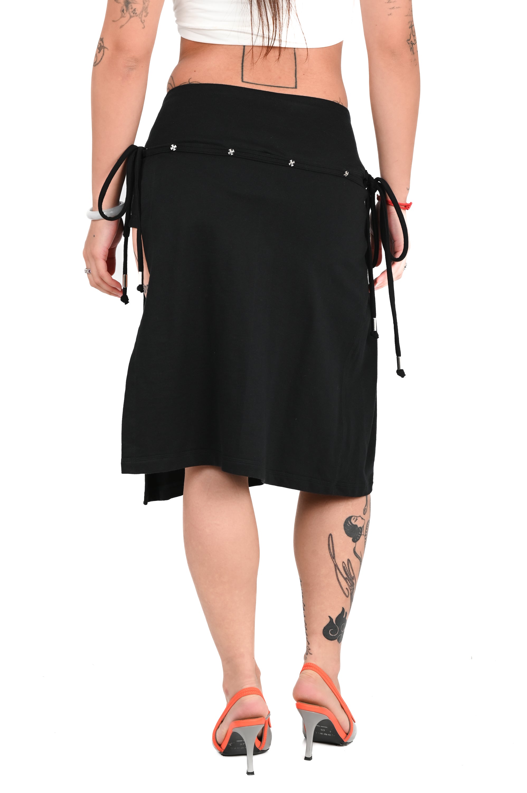 TOILÈ STUDIOS - Layer Midi Skirt + Micro Short - Black