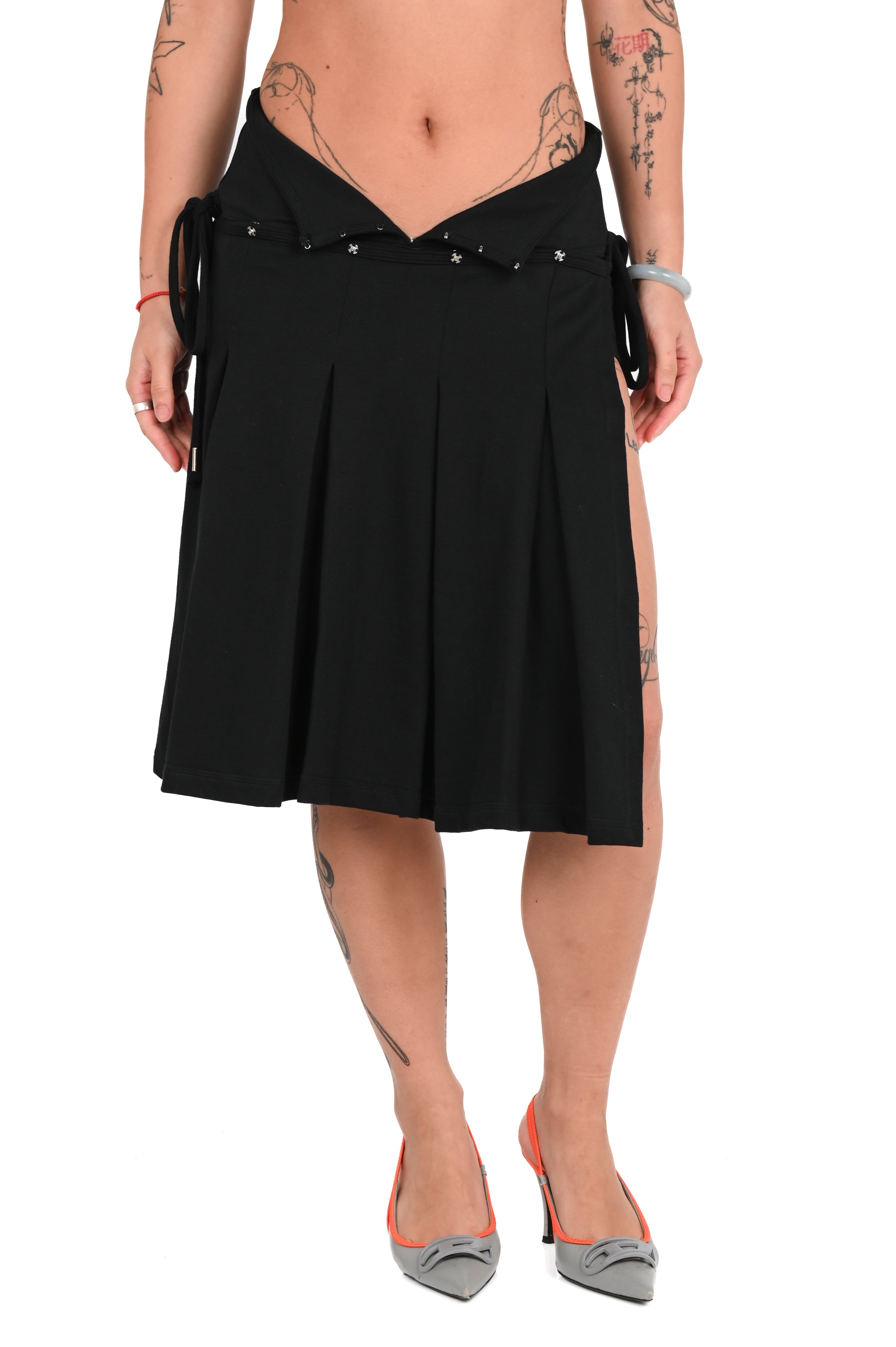 TOILÈ STUDIOS - Layer Midi Skirt + Micro Short - Black