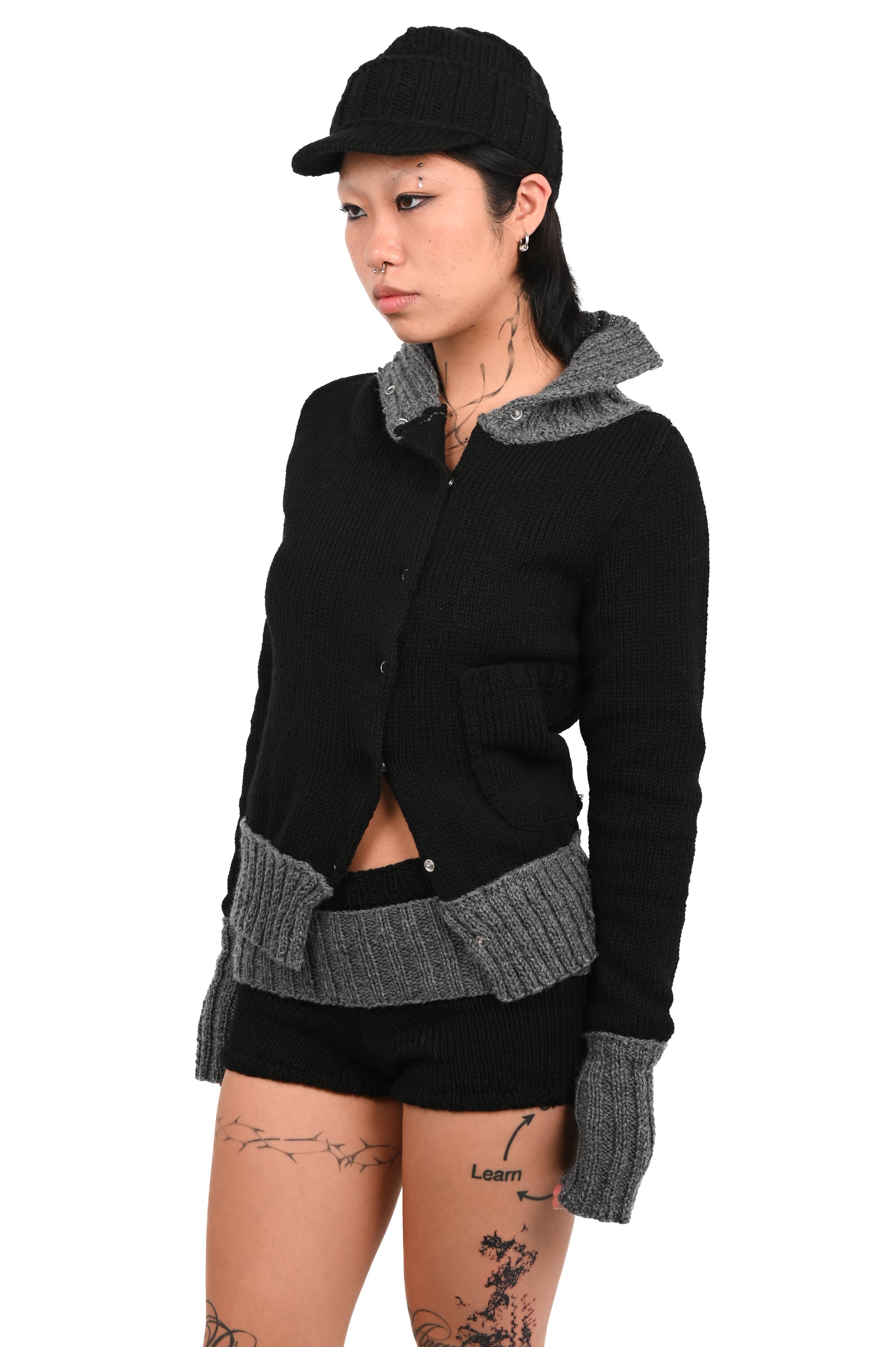 V4K - Grannys Knit Cardigan - Black