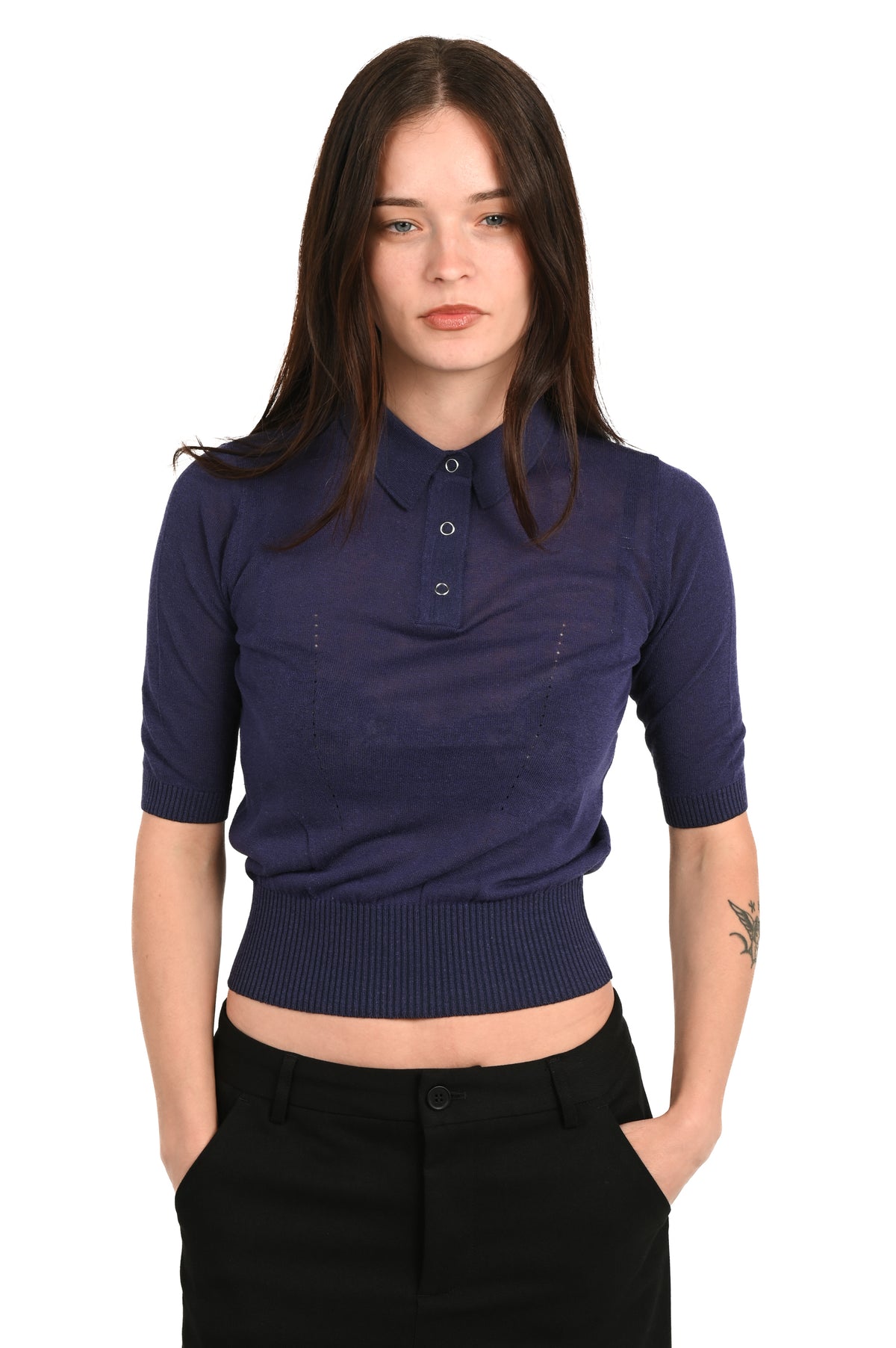 Geel - Beatrice Knit Polo - Indigo