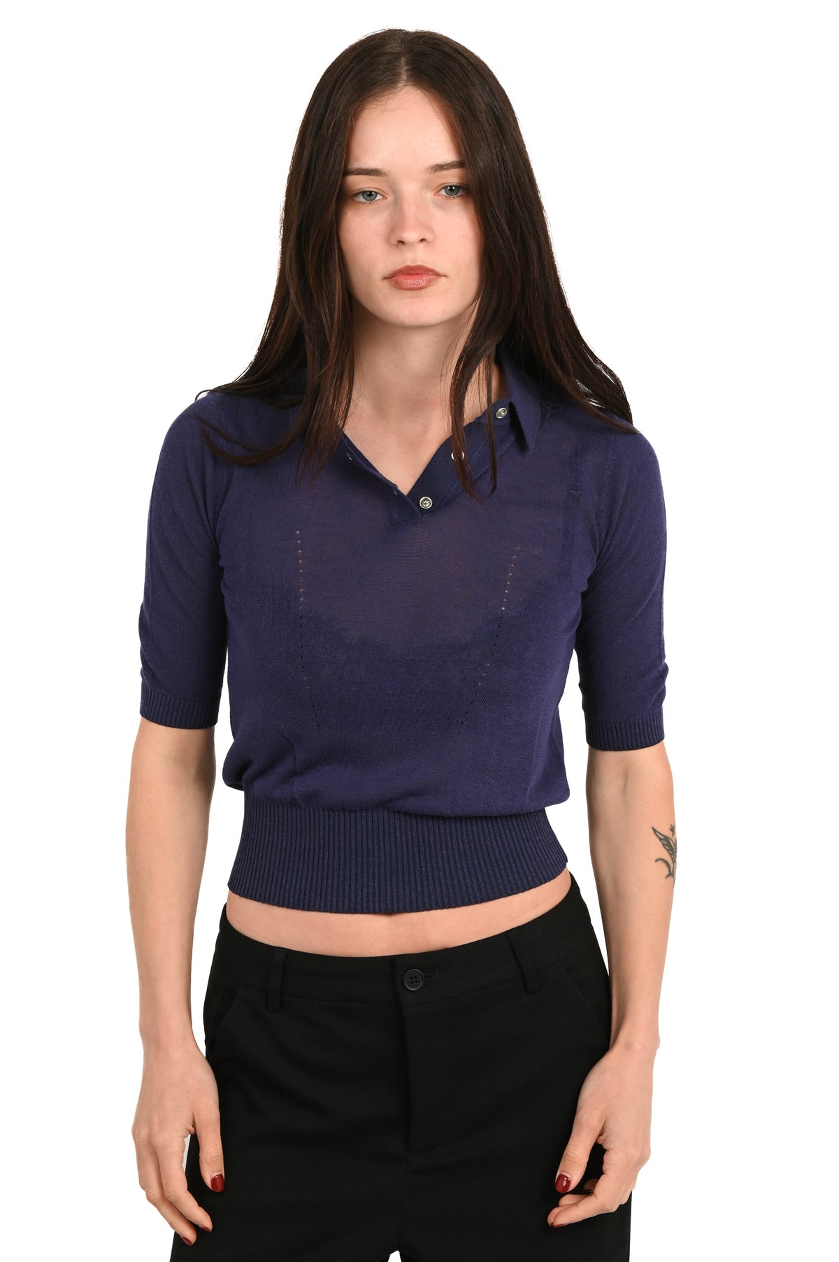 Geel - Beatrice Knit Polo - Indigo