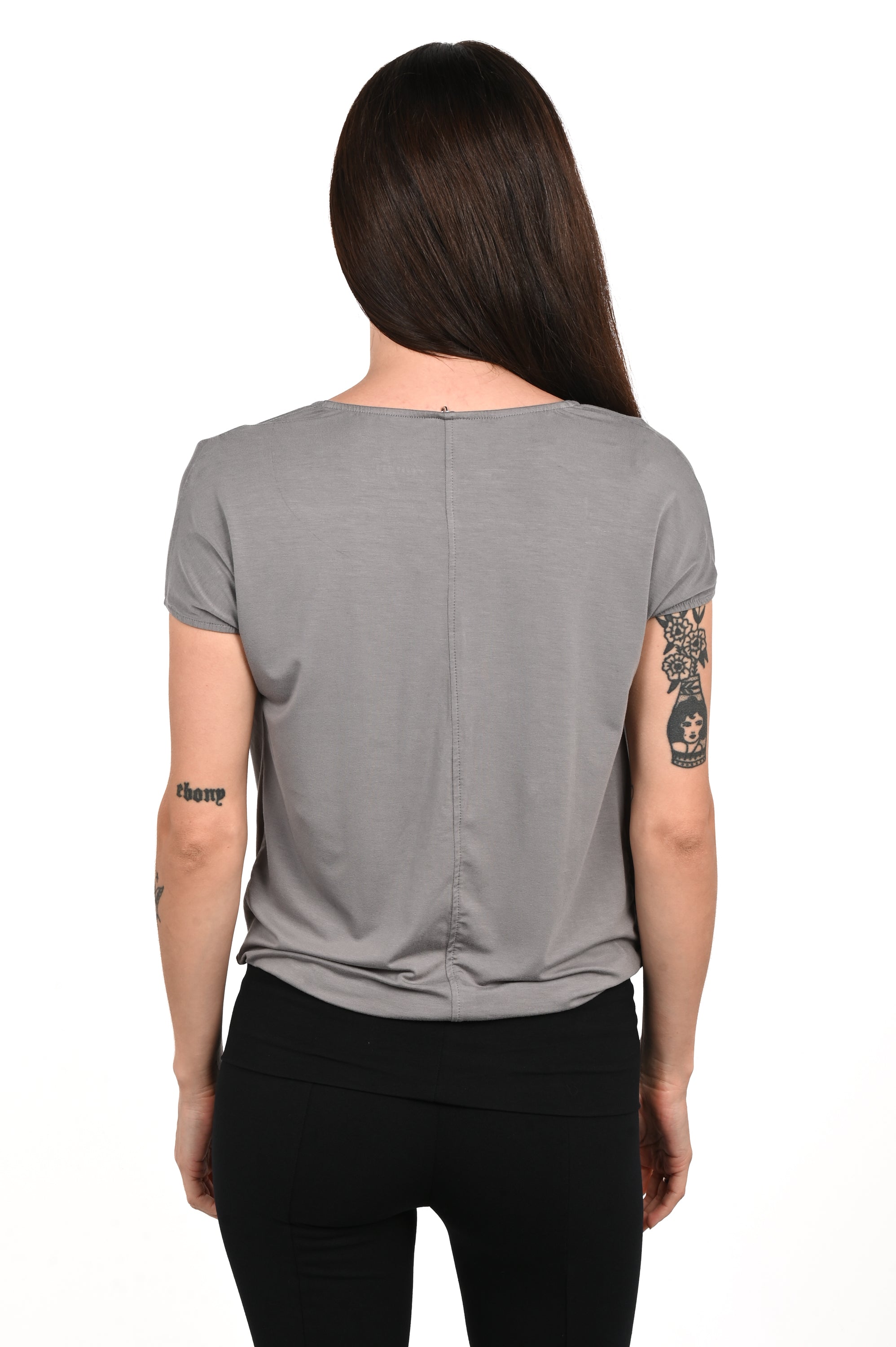 YUR4H - Peek Tee - Stone Grey/Black