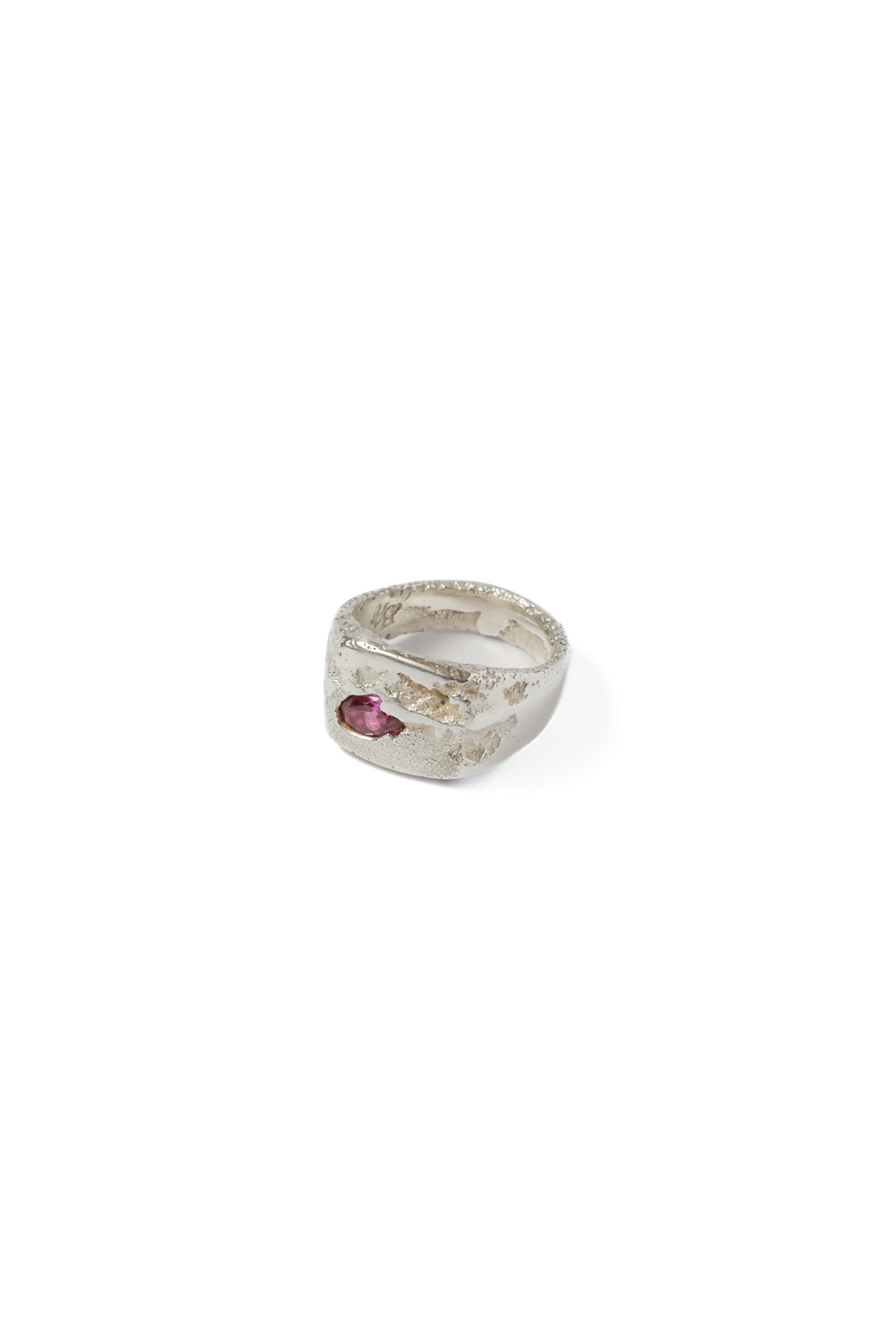 Brent Ruby - 1/1 Signet with Oval Stone - Dark Pink