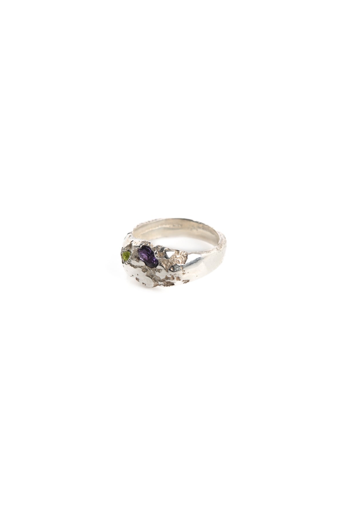 Brent Ruby - 1/1 Oval Signet w/ Mix Stones - Purple and Green