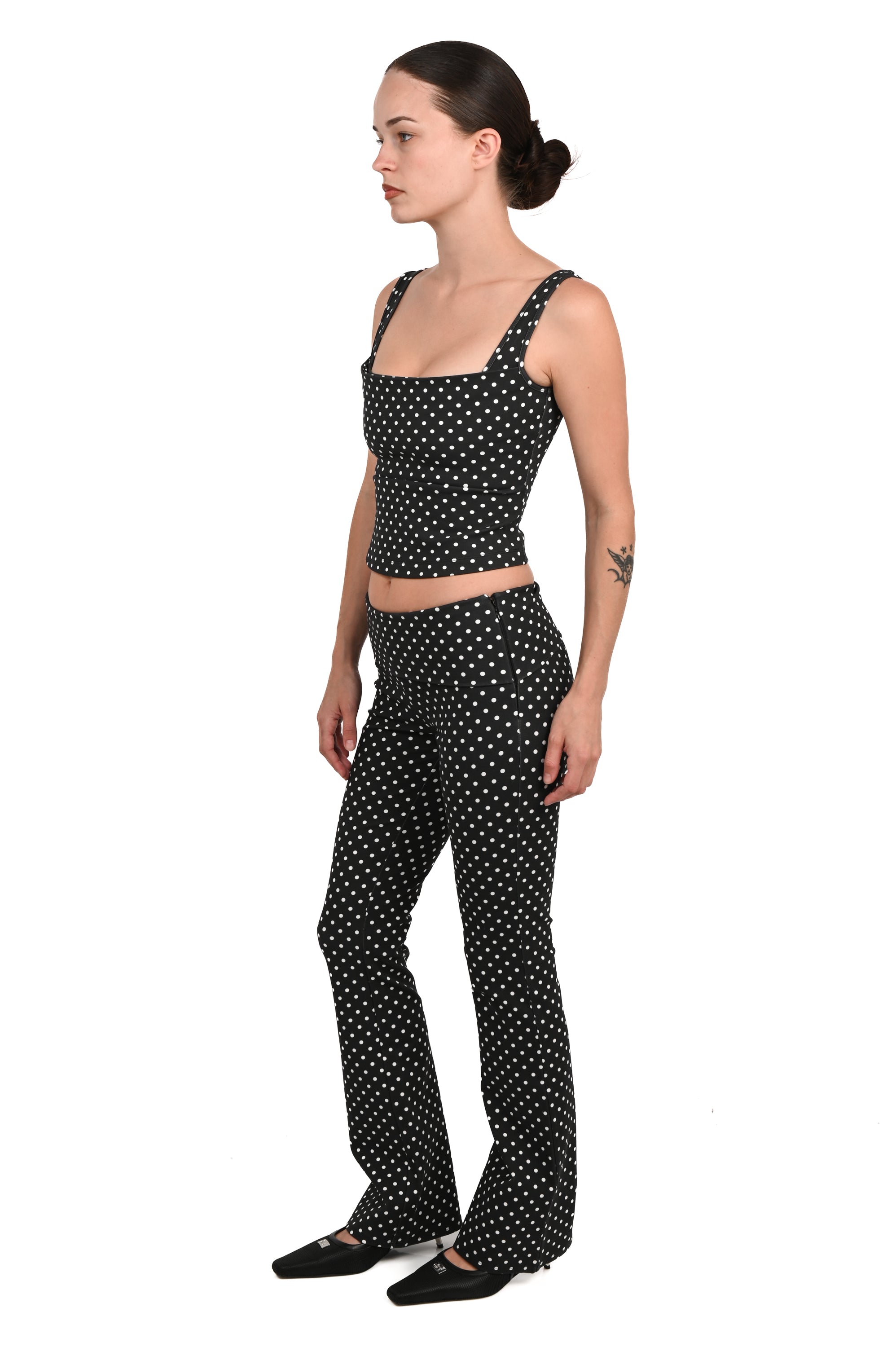 Miaou - Luna Top - Black Small Dot