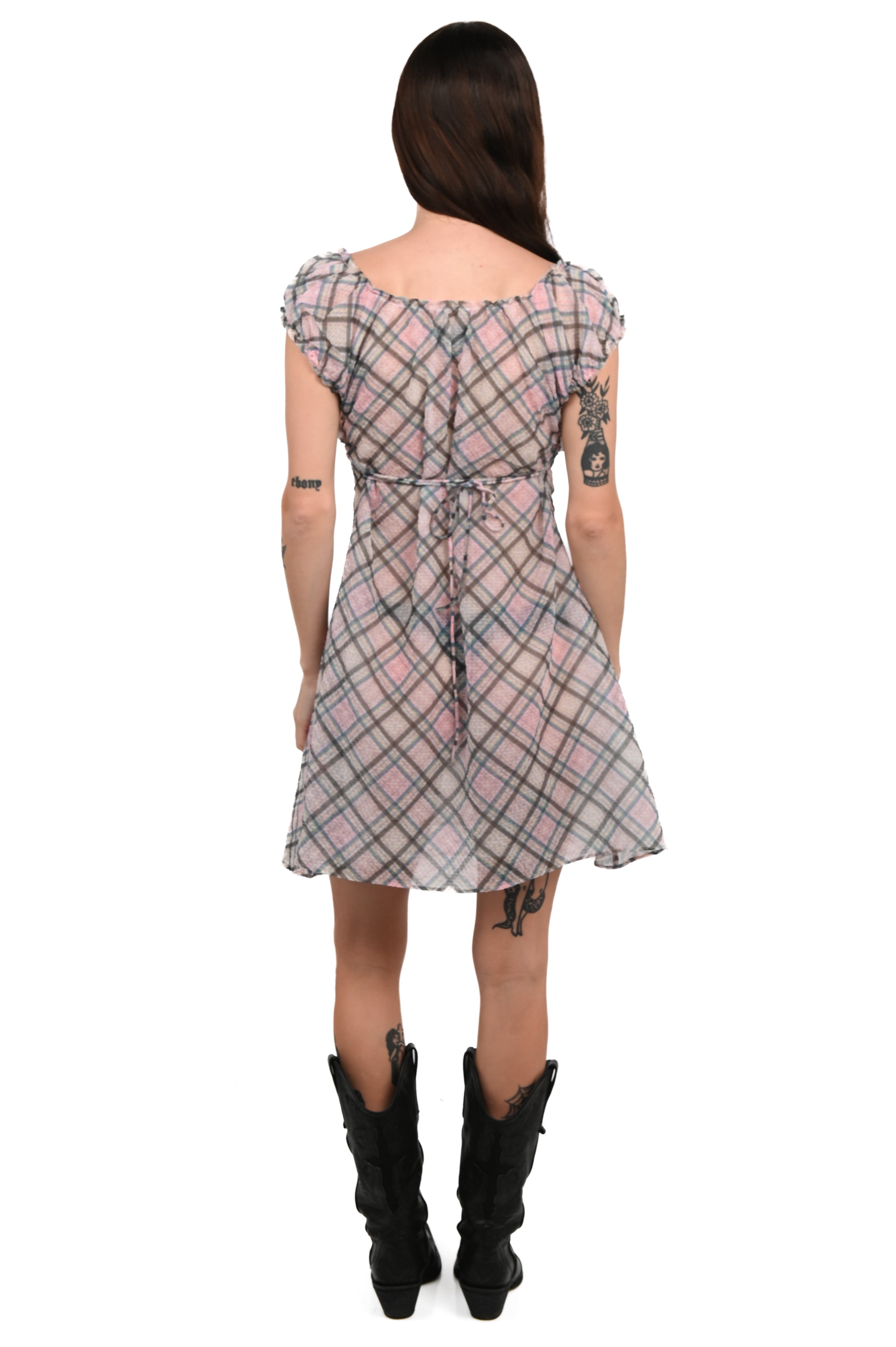 Taottao - Babydoll Plaid Dress - Dollhouse