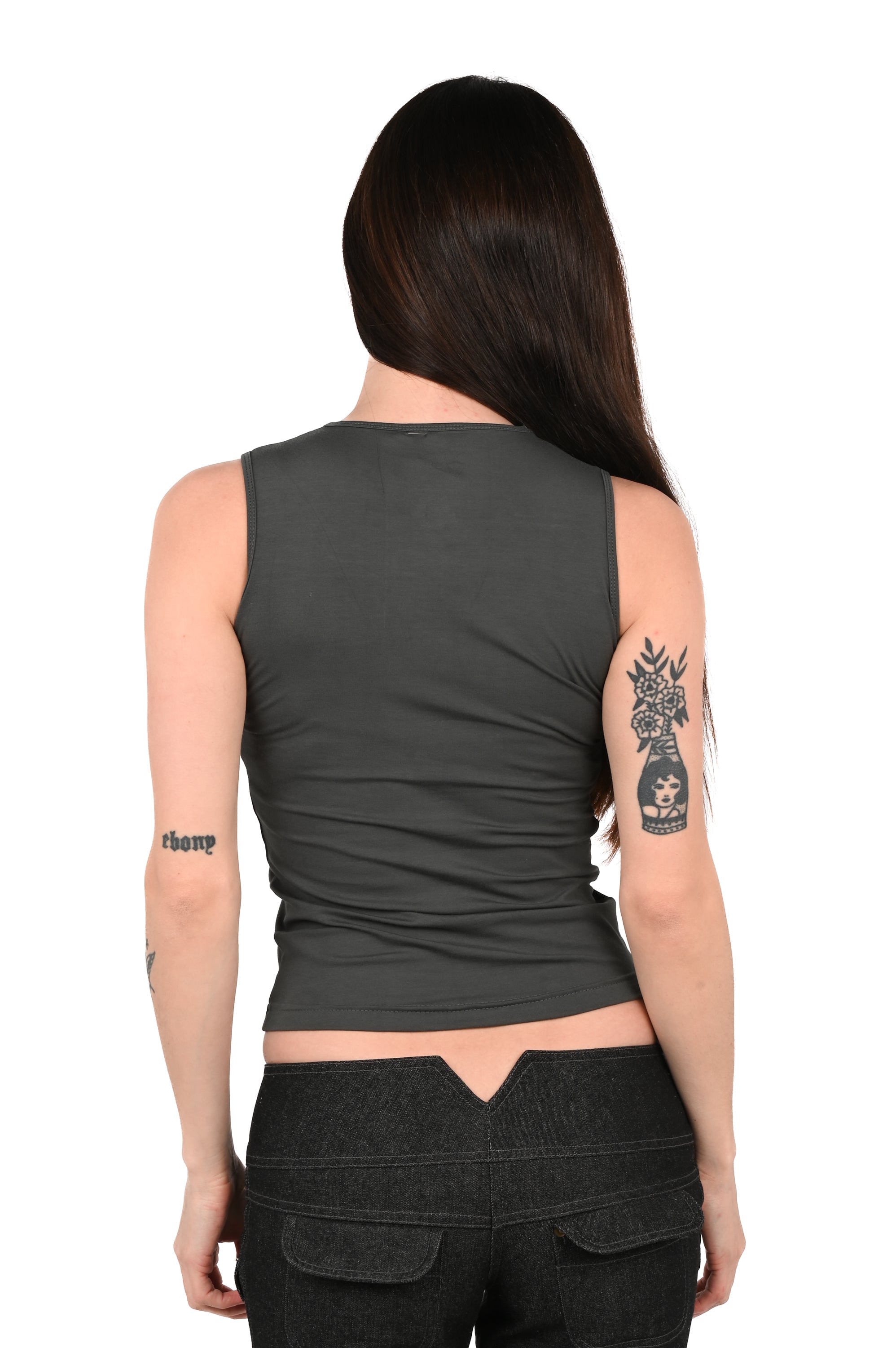 YUR4H - Houndstooth Tank - Charcoal