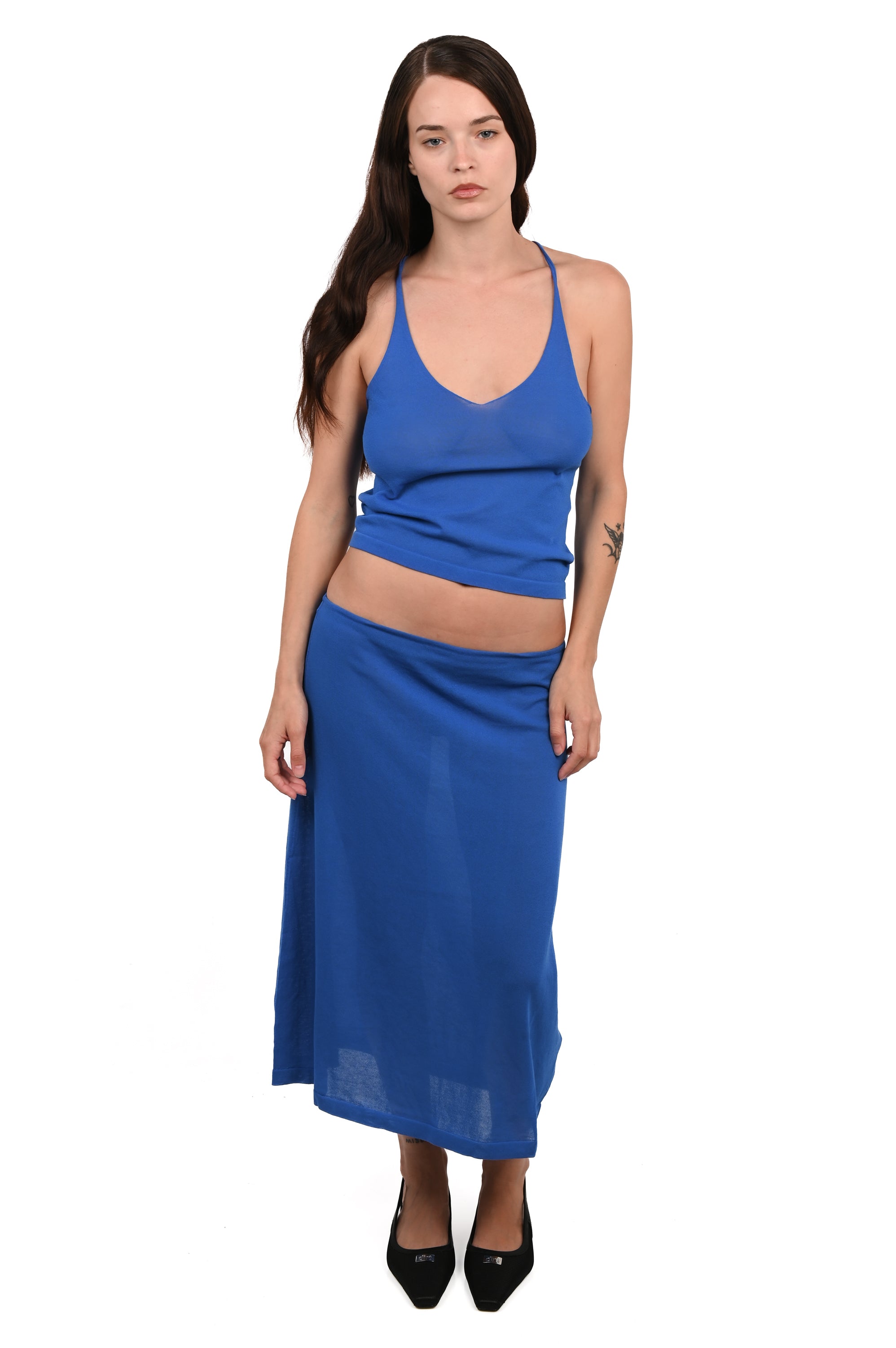 ZIAH - Sheer Knit Cami - Electric Blue